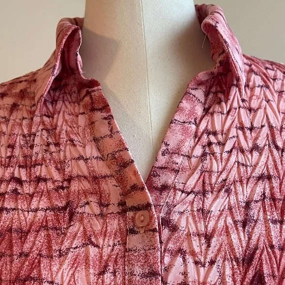 Jaipur LIKE NEW Pink Patterned Button-Down Shirt with Collar | Size M - Picture 2 of 6